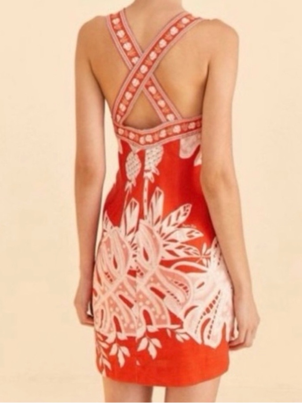 FARM Rio Red Lace Monsteras Mini Dress Size L NWT - Picture 16 of 16